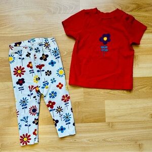 Moon & Back by Hanna Andersson flower shirt and leggings set | 12-18mo